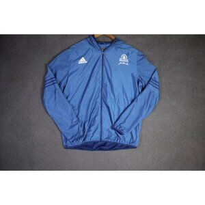 Adidas Climaproof Track Jacket Adult XL Blue Boston Marathon Hooded Logo Graphic